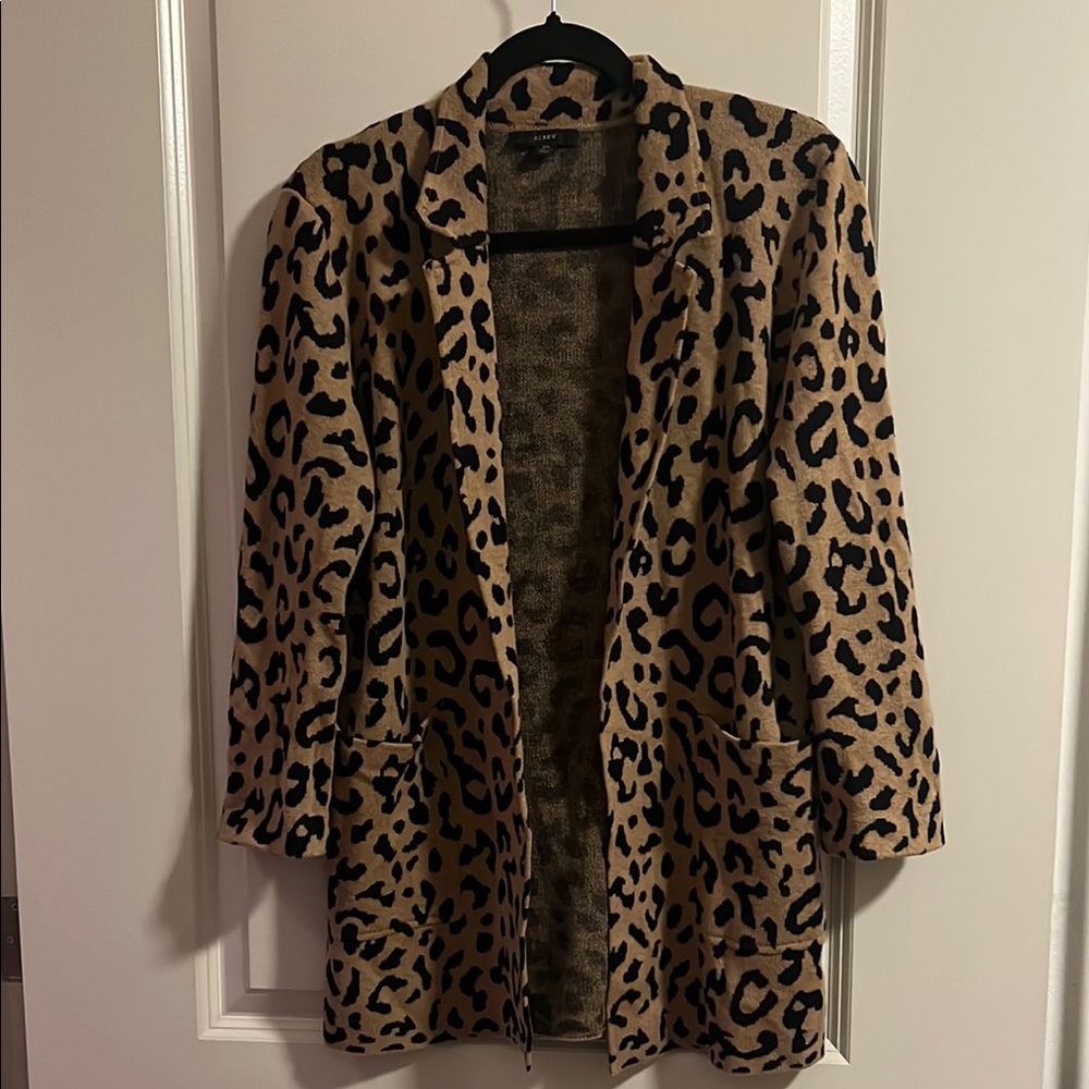 J.Crew Leopard Knit Blazer-Cardigan – Size XS